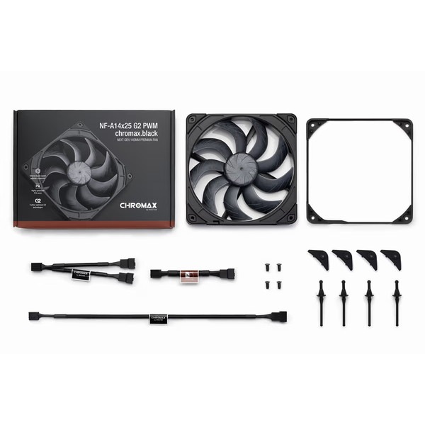 Noctua �ե��� NF-A14x25-G2-PWM-CH-BK �֥�å� 140mm �ץ�ߥ����ʼ��Ų�PC Fan 4-Pin��³ �ڥ���󥻥��Բġ��̳�ƻ����Υ�������Բġ� -������-