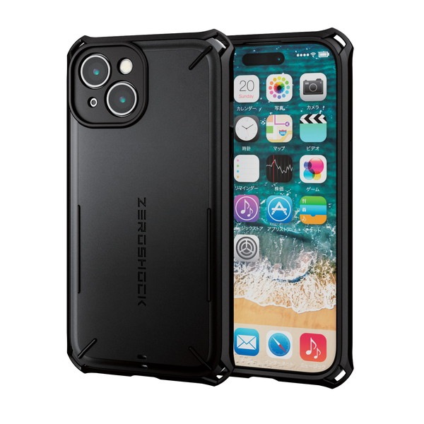 ELECOM ���쥳�� PM-A23AZEROSBK iPhone 15 �ʎ��̎ގ؎��Ďގ����� ZEROSHOCK Solid �˸��ݸ� �̎ގ׎����ڥ���󥻥��Բġ��̳�ƻ����Υ�������Բġ�