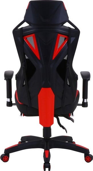 不二貿易 メッシュゲーミングチェア レイズ フットレスト付キRD YF922CW foot 商品コード19429【代引・日時指定・キャンセル不可・北海道沖縄離島配送不可】 -お取リ寄せ-