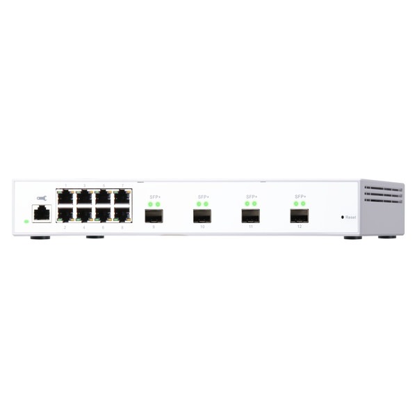 QNAP マネージドスイッチ QSW-M408S SMBのネットワークデプロイ用 エントリーレベルの10GbE L2 Webマネージドスイッチ 4 x 10GbE SFP+ / 8 x ギガビットイーサネットポート 【お取り寄せ商品です/納期都度対応】