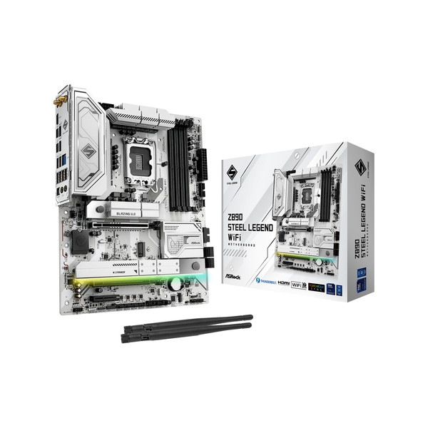 ASRock マザーボード Z890 Steel Legend WiFi Intel Z890 チップセット搭載 Intel Core Ultra 200S 対応 DDR5-9466 PCIe 5.0 / Thunderbolt 4 2基 / 2.5G LAN / Wi-Fi 7 高耐久 ATX マザーボード【キャンセル不可・北海道沖縄離島配送不可】