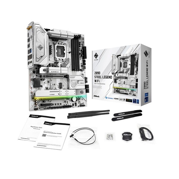 ASRock マザーボード Z890 Steel Legend WiFi Intel Z890 チップセット搭載 Intel Core Ultra 200S 対応 DDR5-9466 PCIe 5.0 / Thunderbolt 4 2基 / 2.5G LAN / Wi-Fi 7 高耐久 ATX マザーボード【キャンセル不可・北海道沖縄離島配送不可】