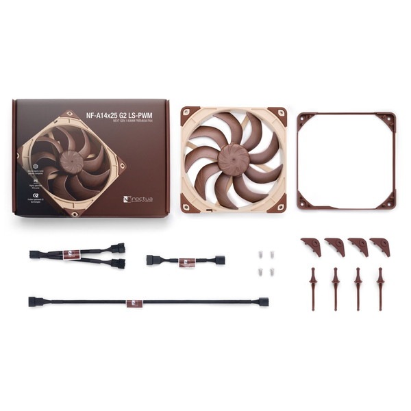 Noctua PC�ե��� NF-A14X25-G2-LS-PWM 140mm ���ž Ķ�Ų� 4-Pin��³ �֥饦�� �ڥ���󥻥��Բġ��̳�ƻ����Υ�������Բġ�