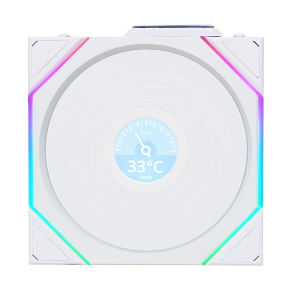 LIAN LI �磻��쥹 ARGB�ե��� UNI FAN TL Wireless LCD 120 White (1pcs) 12TLLCD1W1W LCD��� ���ž 1�ĥѥå� �ۥ磻�� �ڥ���󥻥��Բġ��̳�ƻ����Υ�������Բġ�