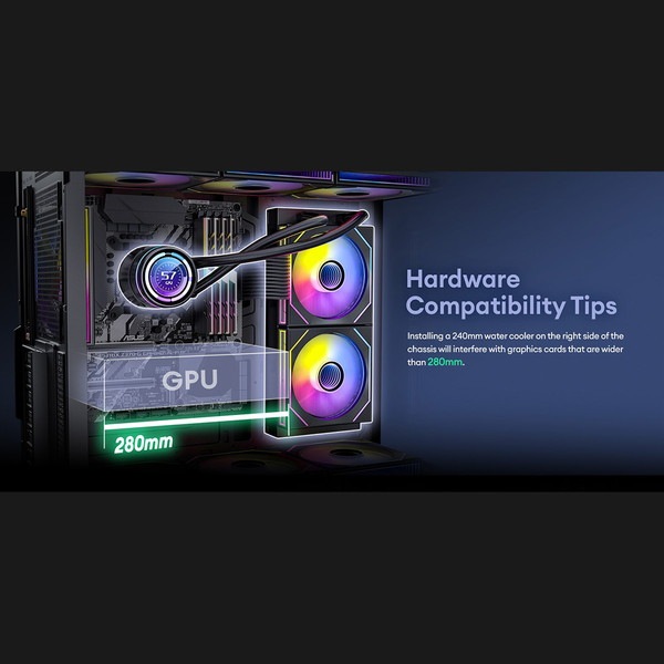 Okinos PC������ Aqua 6 Infinity ATX�б��ߥɥ륿� �ԥ顼�쥹PC������ ARGB PWM�ե���3��ɸ����� ����9��ե�������б� ����360mm�饸�������б� �֥�å��ڥ���󥻥��Բġ��̳�ƻ����Υ�������Բġ�