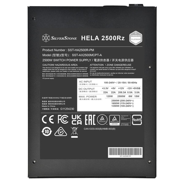 Silverstone PC�Ÿ� HELA 2500Rz SST-HA2500R-PM Cybenetics Platinum 2500W ATX 3.1 & PCIe 5 �ե�⥸��顼 ATX (PS2) PSU ��������������ꡦ����󥻥��Բġ��̳�ƻ����Υ�������Բġ�