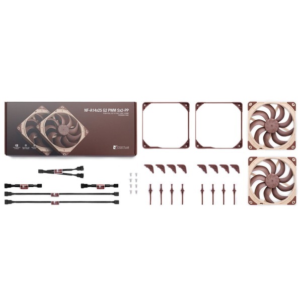 Noctua PC�ե��� NF-A14X25-G2-PWM-SX2-PP 140mm 2�ĥ��å� ��ž����25rpm���ե��å� �Ų� 4-Pin��³ �֥饦�� �ڥ���󥻥��Բġ��̳�ƻ����Υ�������Բġ�