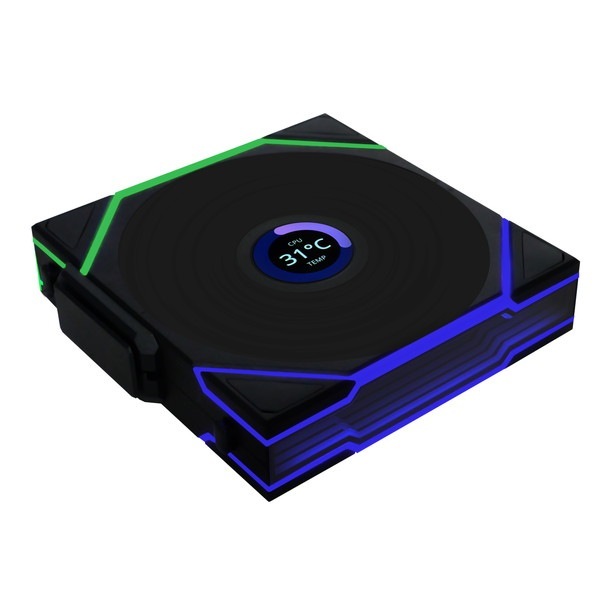 LIAN LI �磻��쥹 ARGB�ե��� UNI FAN TL Wireless LCD Reverse 120 Black (1pcs) 12RTLLCD1W1B LCD��� �ղ�ž 1�ĥѥå� �֥�å� �ڥ���󥻥��Բġ��̳�ƻ����Υ�������Բġ�