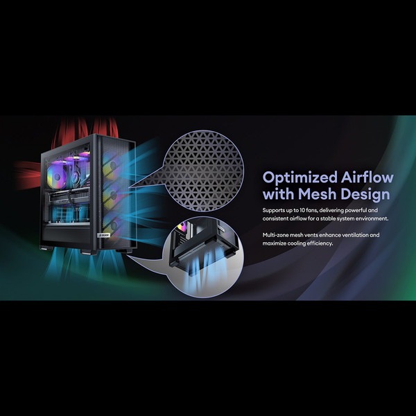 Okinos PC������ 612 C ARGB ATX�б� �ߥɥ륿� ARGB�ե���4��ɸ����� ����10��120mm�ե�������б� �֥�å��ڥ���󥻥��Բġ��̳�ƻ����Υ�������Բġ�