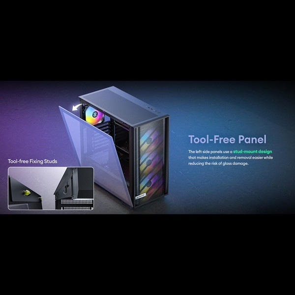 Okinos PC������ 612 C ARGB ATX�б� �ߥɥ륿� ARGB�ե���4��ɸ����� ����10��120mm�ե�������б� �֥�å��ڥ���󥻥��Բġ��̳�ƻ����Υ�������Բġ�