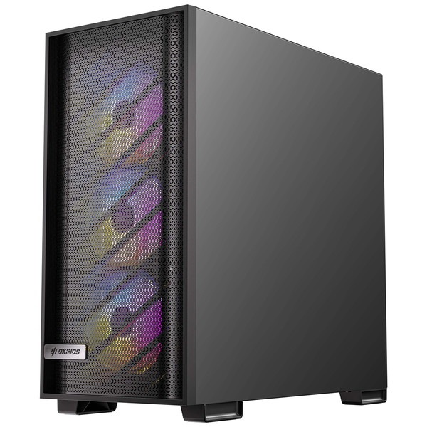 Okinos PC������ 612 C ARGB ATX�б� �ߥɥ륿� ARGB�ե���4��ɸ����� ����10��120mm�ե�������б� �֥�å��ڥ���󥻥��Բġ��̳�ƻ����Υ�������Բġ�