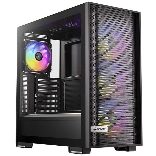 Okinos PC������ 612 C ARGB ATX�б� �ߥɥ륿� ARGB�ե���4��ɸ����� ����10��120mm�ե�������б� �֥�å��ڥ���󥻥��Բġ��̳�ƻ����Υ�������Բġ�