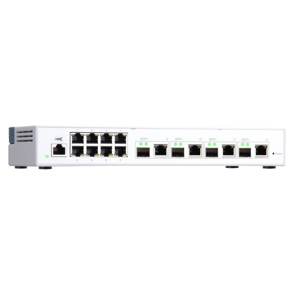 QNAP マネージドスイッチ QSW-M408-4C SMBネットワークデプロイ用 エントリーレベルの10GbE L2 Webマネージドスイッチ 4 x 10GbE SFP+/RJ45コンボポート / 8 x RJ45 ギガビットイーサネットポート 【お取り寄せ商品です/納期都度対応】