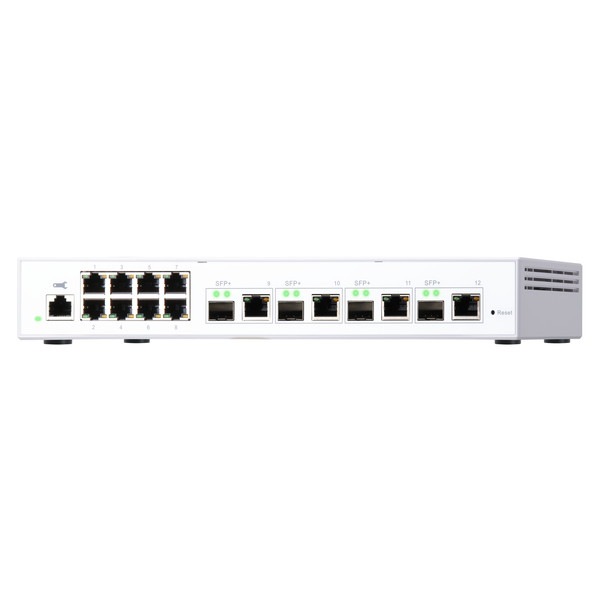 QNAP マネージドスイッチ QSW-M408-4C SMBネットワークデプロイ用 エントリーレベルの10GbE L2 Webマネージドスイッチ 4 x 10GbE SFP+/RJ45コンボポート / 8 x RJ45 ギガビットイーサネットポート 【お取り寄せ商品です/納期都度対応】