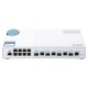 QNAP マネージドスイッチ QSW-M408-4C SMBネットワークデプロイ用 エントリーレベルの10GbE L2 Webマネージドスイッチ 4 x 10GbE SFP+/RJ45コンボポート / 8 x RJ45 ギガビットイーサネットポート 【お取り寄せ商品です/納期都度対応】