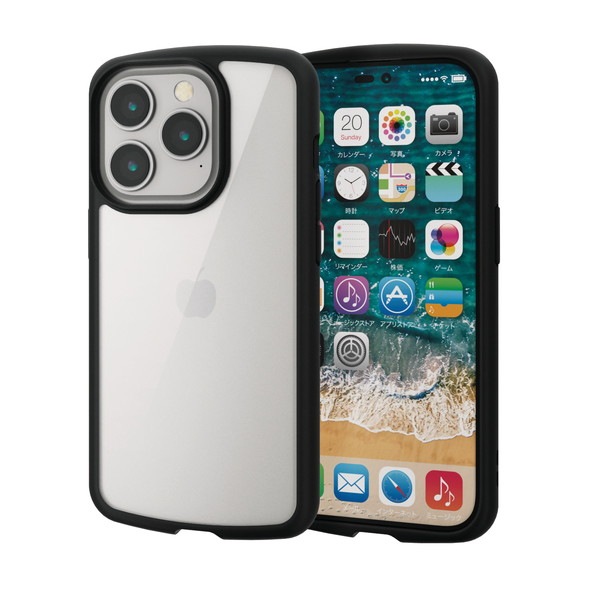 ELECOM ���쥳�� PM-A22CTSLFCBK iPhone 14 Pro ������ ���С� �ϥ��֥�å� �Ѿ׷� �׷�ۼ� ���� ���� ���ȥ�åץۡ����� ���̥��ꥢ TOUGH SLIM �֥�å��ڥ���󥻥��Բġ��̳�ƻ����Υ�������Բġ�