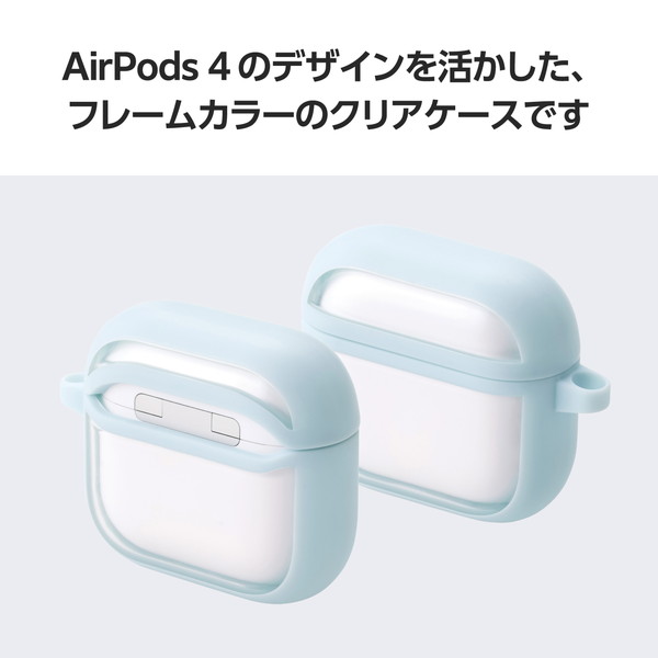 ELECOM ���쥳�� AVA-AP06TSLFCBU AirPods 4 ������ �� �Ѿ׷� ���С� �� �磻��쥹 / MagSafe �����б� �� �׷�ۼ� ��ɻ� ����ӥ��� TOUGH SLIM LITE �֥롼 �ڥ���󥻥��Բġ��̳�ƻ����Υ�������Բġ�