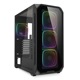 Sharkoon �ߥɥ륿� PC������ AK5G RGB Black SHA-AK5G-RGB-BK �������饹�ѥͥ� 120mm ARGB�ե����4 ɸ����� ATX mini-ITX micro ATX �б� �֥�å� �ڥ���󥻥��Բġ��̳�ƻ����Υ�������Բġ�