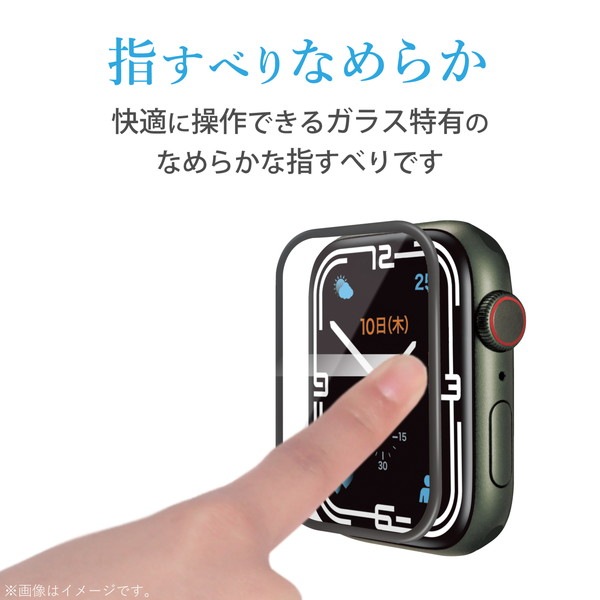 ELECOM ���쥳�� AW-21AFLGGR ���åץ륦���å� ���꡼�� 7 [ 45mm ] �ݸ�ե���� ���饹 ��Ʃ�� ����10H �ե�饦����߷� �����ɻ� �����ɻ��߷� ��ˢ�����������ɻ� Apple Watch �֥�å��ڥ���󥻥��Բġ��̳�ƻ����Υ�������Բġ�