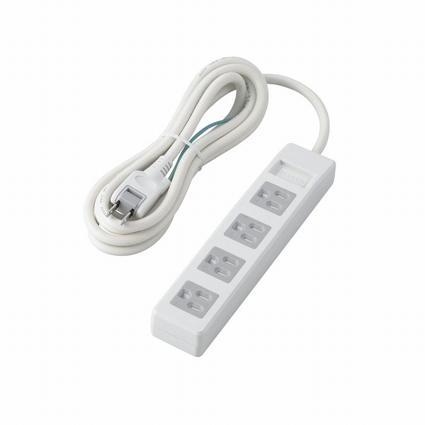 ELECOM エレコム T-T1C-3425WH 3pinタップ ホコリシャッター付 4個口 2.5m ホワイト 【キャンセル不可・北海道沖縄離島配送不可】
