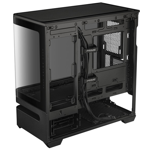 ASUS Prime AP202 PCケース PRIME AP202 TG BLACK ドライブベイ:2x2.5インチ/3.5インチ CPUクーラーの最大高さ:175mm 寸法:441x236x460mm 拡張スロット4【キャンセル不可・北海道沖縄離島配送不可】