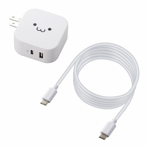 ELECOM ���쥳�� MPA-ACCP21WF AC���Ŵ� ���ώΎ����̎ގڎ����� USB Power Delivery��� 20W+12W USB-C1�Ύߎ��� USB-A1�Ύߎ��� �����̎ގ�Ʊ�� 1.5m �Ύ܎��Ď̎����� �ڥ���󥻥��Բġ��̳�ƻ����Υ�������Բġ�
