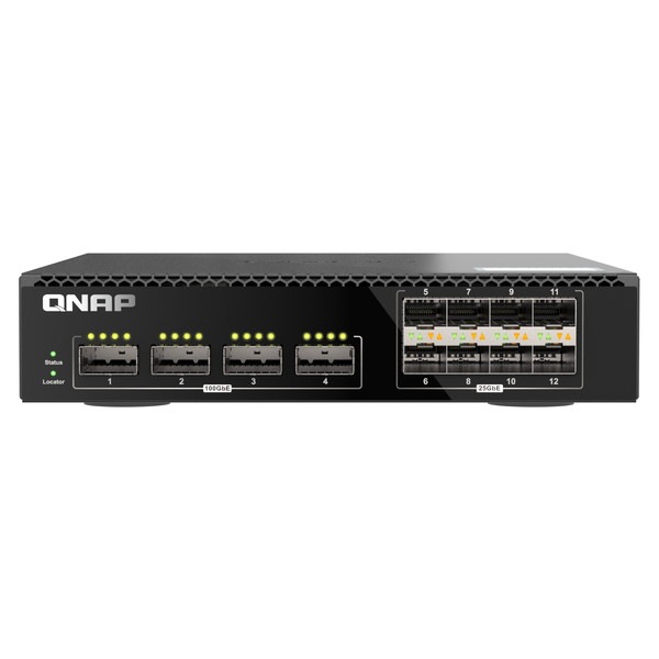 QNAP マネージドスイッチ QSW-M7308R-4X 4 x 100GbE QSFP28 ポート/ 8 x 25GbE SFP28 ポートポート数 : 4+8 100GbE L3 Lite Managed スイッチ【お取り寄せ商品です/納期都度対応】