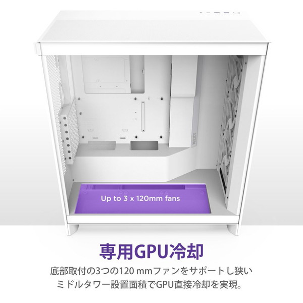 NZXT �ߥɥ륿�PC������ H7FLOW CM-H72FW-01 �ۥ磻�� ��ڥ���󥻥��Բġ��̳�ƻ����Υ�������Բġ�