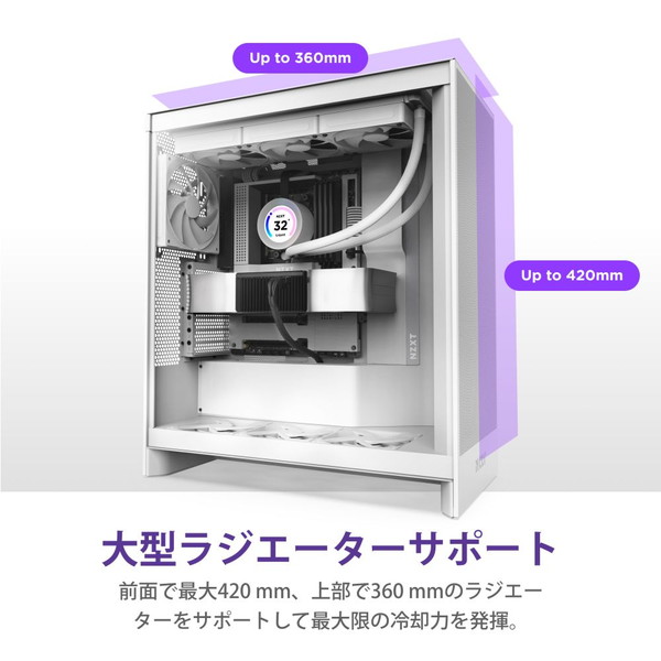 NZXT �ߥɥ륿�PC������ H7FLOW CM-H72FW-01 �ۥ磻�� ��ڥ���󥻥��Բġ��̳�ƻ����Υ�������Բġ�