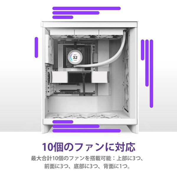 NZXT �ߥɥ륿�PC������ H7FLOW CM-H72FW-01 �ۥ磻�� ��ڥ���󥻥��Բġ��̳�ƻ����Υ�������Բġ�