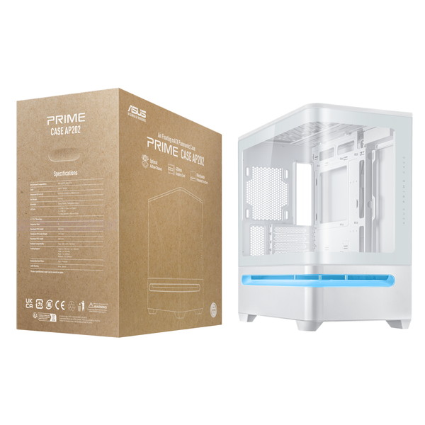 PCケース(自作PC用) ASUS PRIME AP202 TG ARGB WHITE Amazon | ASUS Prime AP202 ARGB Micro-ATX PCケース 湾曲した
