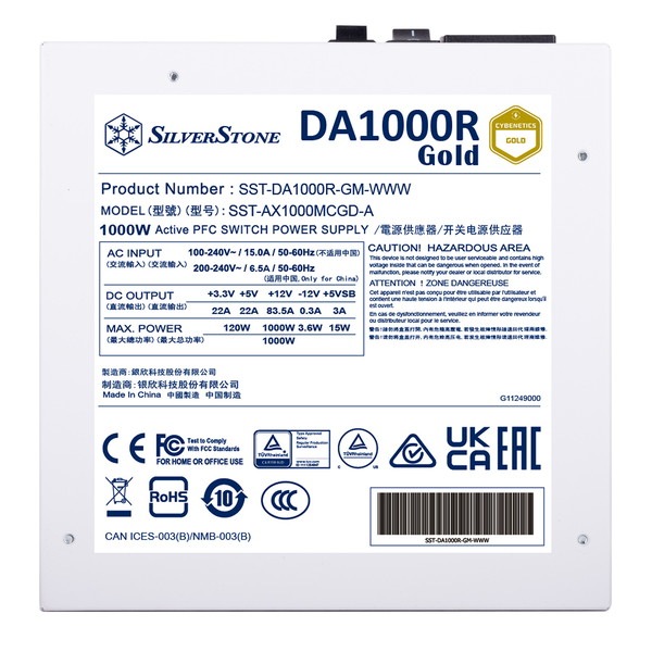 Silverstone PC�Ÿ� Decathlon 1000R Gold SST-DA1000R-GM-WWW �ۥ磻�� 1000W Cybenetics Gold ATX 3.0 & PCIe 5.0�ե�⥸��顼ATX PSU ��������������ꡦ����󥻥��Բġ��̳�ƻ����Υ�������Բġ�
