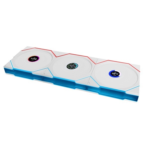 LIAN LI �磻��쥹 ARGB�ե��� UNI FAN TL Wireless LCD Reverse 120 White (3pcs) 12RTLLCD1W3W LCD��� �ղ�ž 3�ĥѥå� �ۥ磻�� �ڥ���󥻥��Բġ��̳�ƻ����Υ�������Բġ�