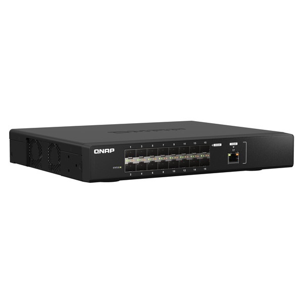 QNAP ファイバーマネージドスイッチ QSW-M5216-1T 16 x 25GbE SFP28 / 1 x 10GbE NBASE-Tポート バックボーンネットワークに最適な10GbE接続 スイッチングファブリック : 820 Gbps 電源内蔵【お取り寄せ商品です/納期都度対応】
