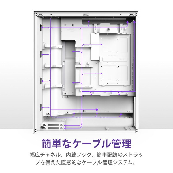NZXT �ߥɥ륿�PC������ H7FLOW RGB CM-H72FW-R1 �ۥ磻�� ��ڥ���󥻥��Բġ��̳�ƻ����Υ�������Բġ�