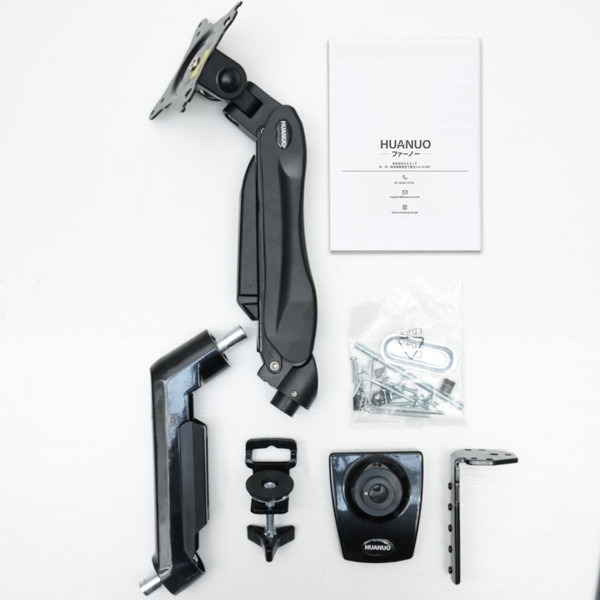 HUANUO ファーノー モニターアーム ガススプリング式 シングルタイプ HNSS31(ブラックモデル) HNSS31B 13〜32インチ対応 耐荷重9kg モニタアーム