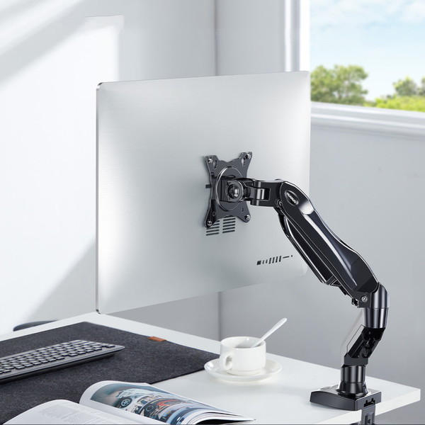 HUANUO ファーノー モニターアーム ガススプリング式 シングルタイプ HNSS31(ブラックモデル) HNSS31B 13〜32インチ対応 耐荷重9kg モニタアーム