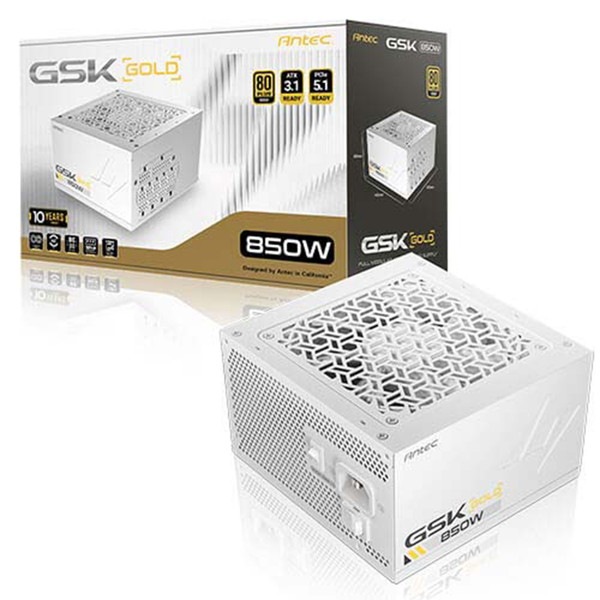 Antec �Ÿ���˥å� GSK850 V2 White ATX3.1 ���Ψ���ѵ� 80PLUS GOLD ǧ�ڼ��� 120 mm�ե������ ATX 3.1 PCIe 5.1�б��ե�⥸��顼���Ÿ� ����140 mm ����ѥ��� �ե�⥸��顼�����֥� �����������˺�Ŭ 10ǯ�ݾ� �ۥ磻�ȡڥ���󥻥��Բġ��̳�ƻ����Υ�������Բġ�