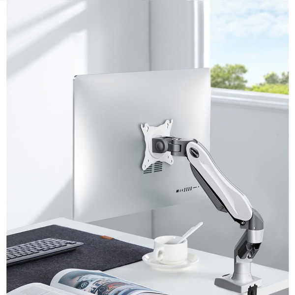 HUANUO ファーノー モニターアーム ガススプリング式 シングルタイプ HNSS31(ホワイトモデル) HNSS31W 13〜32インチ対応 耐荷重9kg モニタアーム