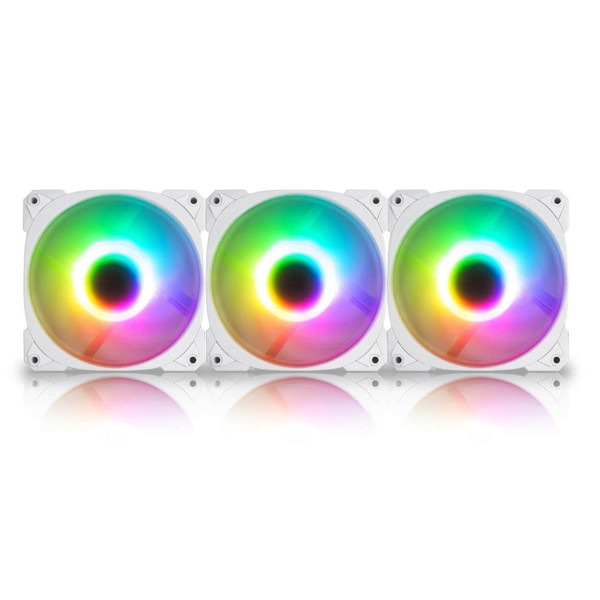 InWin �������ե��� Neptune AN120 PURE �ۥ磻�� IW-FN-AN120P-3PK �Ų��Ű��� ARGB�ե��� 3�ĥѥå� �ڥ���󥻥��Բġ��̳�ƻ����Υ�������Բġ�