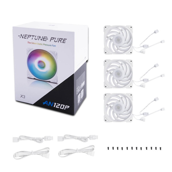 InWin �������ե��� Neptune AN120 PURE �ۥ磻�� IW-FN-AN120P-3PK �Ų��Ű��� ARGB�ե��� 3�ĥѥå� �ڥ���󥻥��Բġ��̳�ƻ����Υ�������Բġ�
