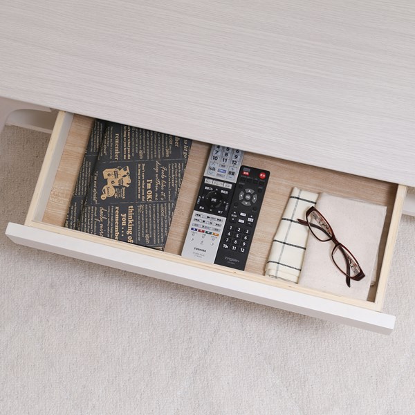 不二貿易 引出シ付キセンターテーブル WH 06V-M17-11050 商品コード98072【代引・日時指定・キャンセル不可・北海道沖縄離島配送不可】 -お取リ寄せ-