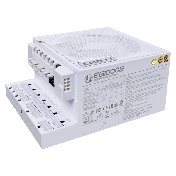 4718466016140 LIAN LI L字型電源ユニット EDGE GOLD 1000W White with
