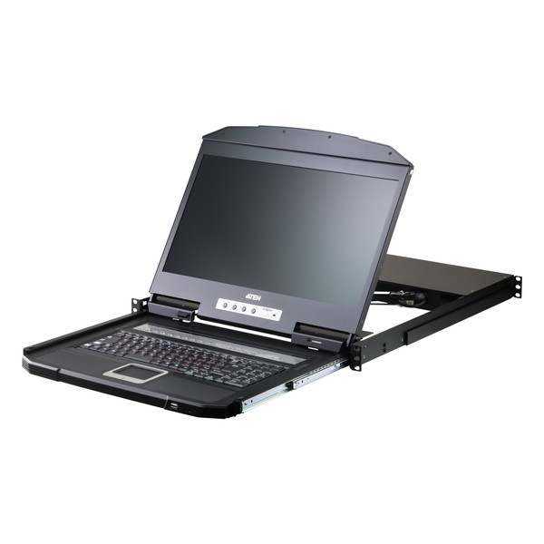 ATEN KVM�ɥ�� CL3116NXJJL PS/2-USB�б� 16�ݡ���VGA ���󥰥륹�饤�� �磻�ɥ����꡼��LCD ���󥰥졼��ڥ���󥻥��Բġ��̳�ƻ����Υ�������Բġ�-������-