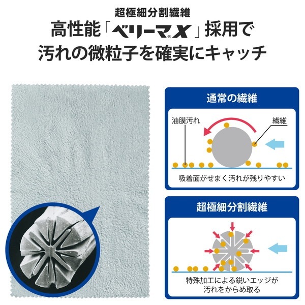 ELECOM エレコム AVD-TVCC01M 液晶クリーナー クリーニングクロス 超極細繊維 ベリーマX 水洗い可 グレー【キャンセル不可・北海道沖縄離島配送不可】