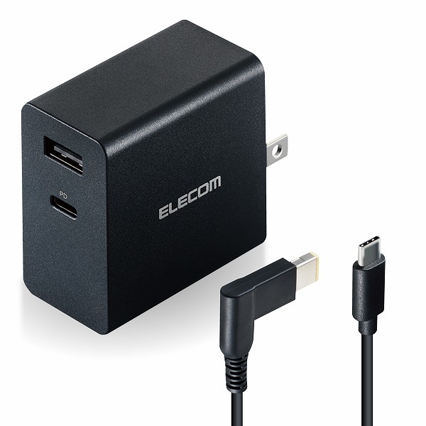 ELECOM 쥳 ACDC-PD09525BK ɎPCACގ̎ߎ USB PDб 52.5W Type-C1Ύߎ USB-AҎ1Ύߎ GaN(ⲽގ؎) C-ѷȎ̎ގ° 2m ̎ގ׎ ڥ󥻥Բġ̳ƻΥԲġ