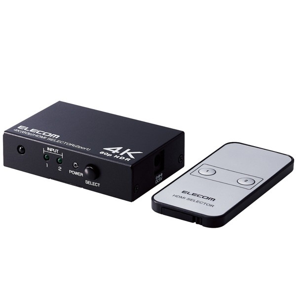 ELECOM ���쥳�� DH-SW4KP21BK HDMI���ش�(2�ݡ���) PC �����ൡ �ޥ���ǥ����ץ쥤 �ߥ顼��� ���ѥ�⥳���դ��ڥ���󥻥��Բġ��̳�ƻ����Υ�������Բġ�