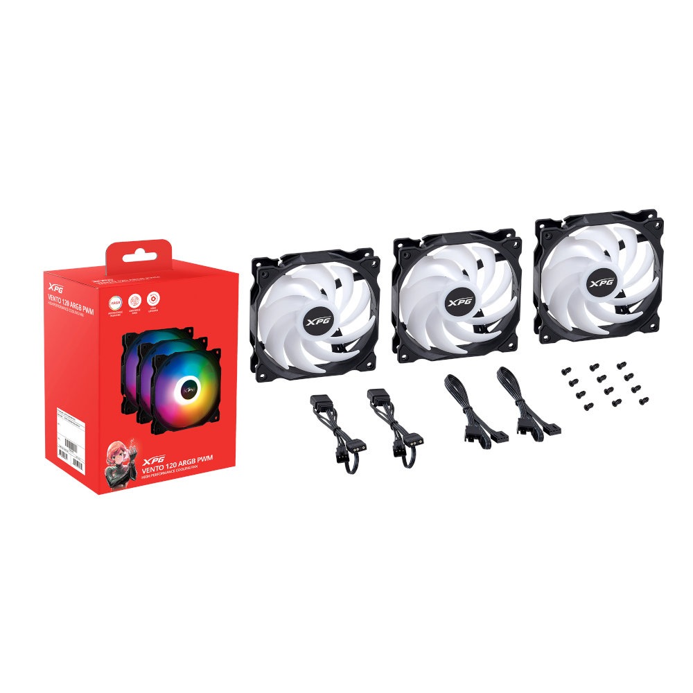 ������FAN XPG  VENTO 120ARGB PWM��VENTO120ARGBPWM3C-BKCWW(�֥�å� 3�ĥѥå�) �ڥ���󥻥��Բġ��̳�ƻ����Υ�������Բġ�