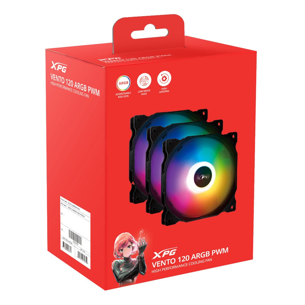 ������FAN XPG  VENTO 120ARGB PWM��VENTO120ARGBPWM3C-BKCWW(�֥�å� 3�ĥѥå�) �ڥ���󥻥��Բġ��̳�ƻ����Υ�������Բġ�