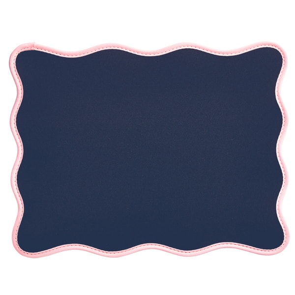 ELECOM エレコム MP-UK01NV マウスパッド ウェーブデザイン ズレにくい 裏面ラバー ネイビー 【キャンセル不可・北海道沖縄離島配送不可】